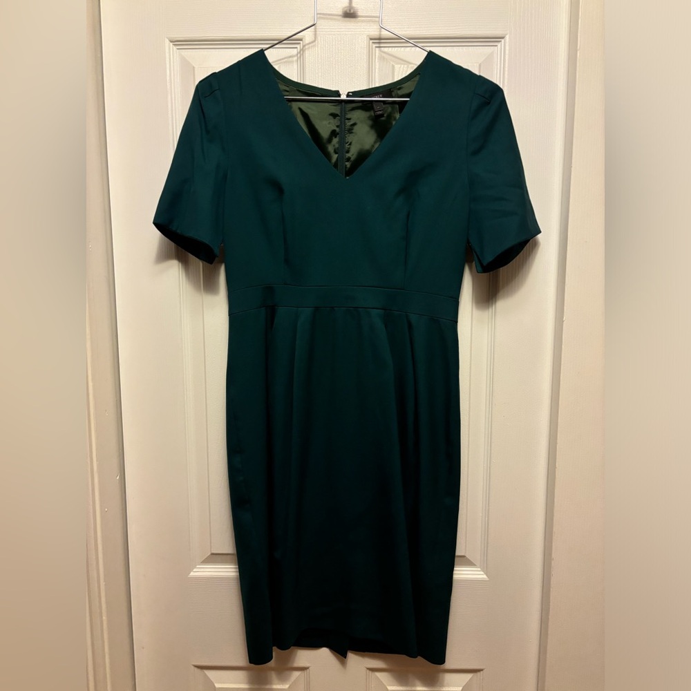 J Crew Super 120s Wool Memo Dress Size 10 Green